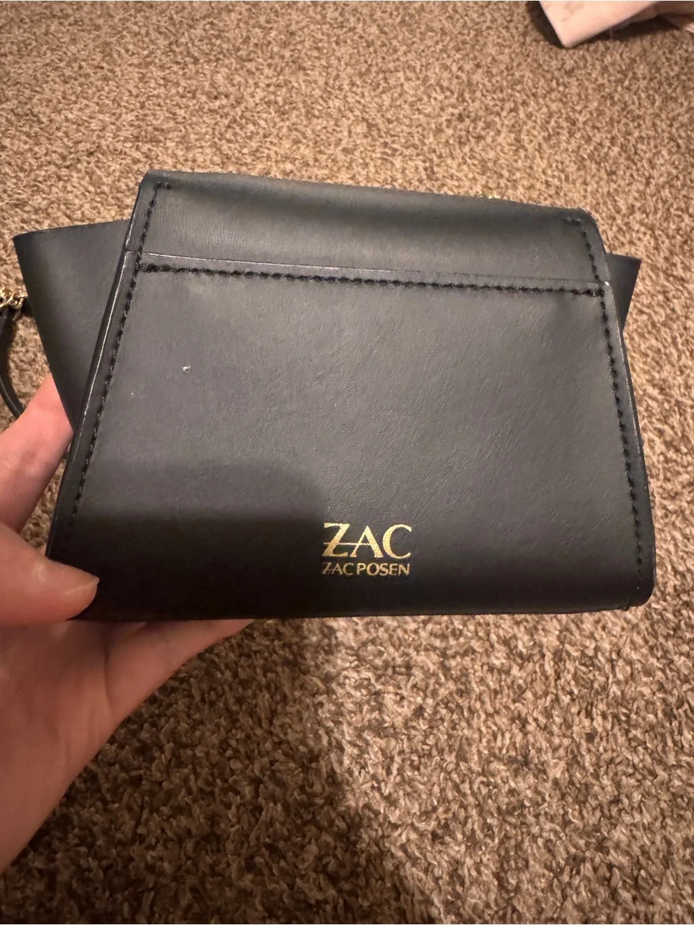 Zac Posen Black mini Crossbody Bag with Gold Hardware